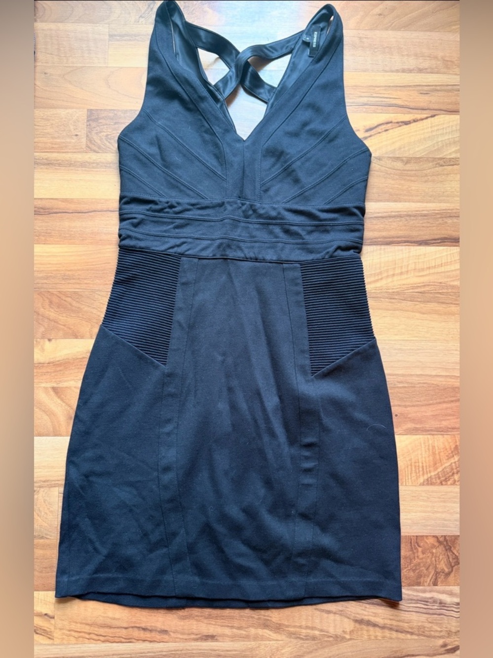 Express Black Sleeveless V-Neck Mini Dress